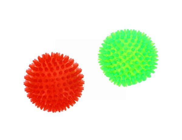 DOG SQUEAKY SPIKY BALL TOY ASSORTED