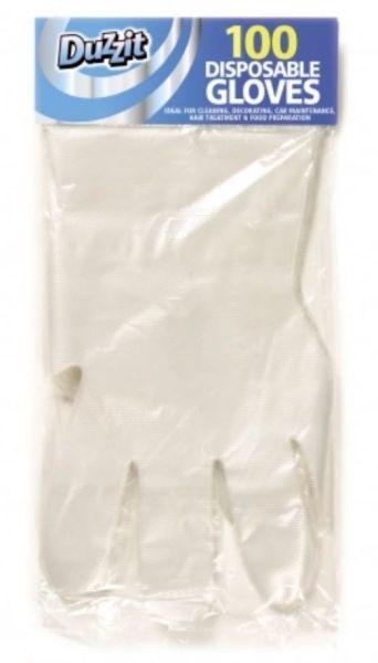 151 Duzzit Multi-Purpose Disposable Gloves - Clear - Pack of 100