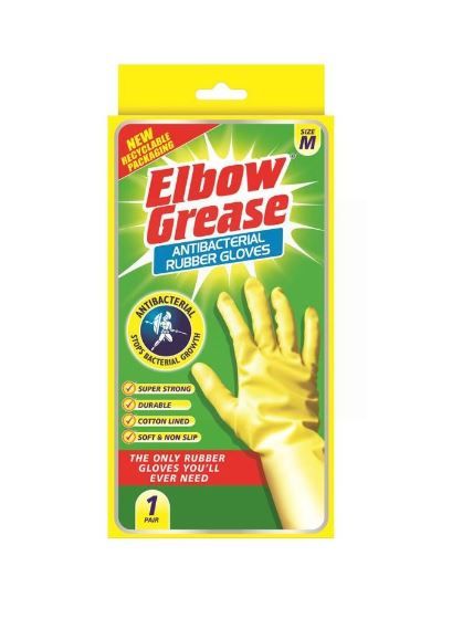 1PK ELBOW GREASE ANTI BACTERIAL GLOVES-M-(0/12) CK