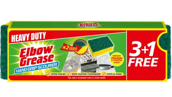 Heavy Duty Elbow Grease Hand Grip Scourer - Pack of 4