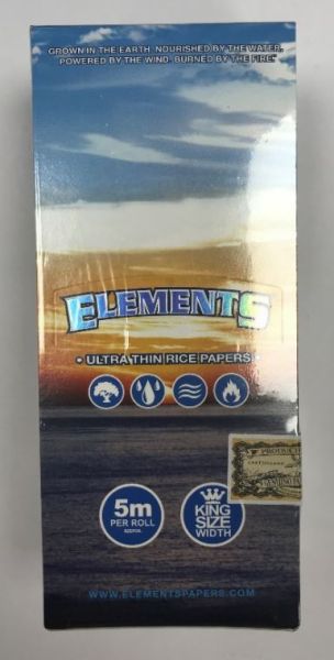 Elements Ultra Thin Rice Cigarette Rolls - King Size - Box Of 12