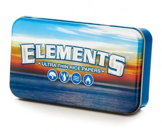 Elements Ultra Thin Rice Paper - 2 Oz Metal Tobacco/Stash Tin