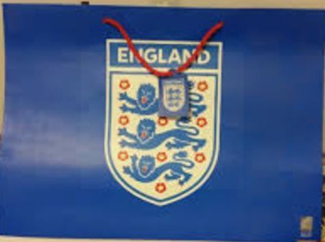 Official England Product - Gift Bag - Extra Large Landscape - Blue - 32.5Cm X 45.5Cm