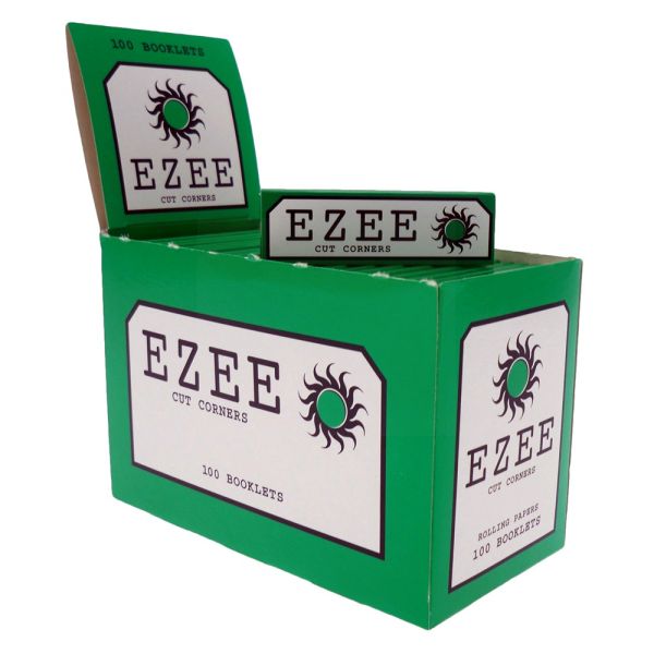 Ezee Regular Green Rolling Papers - Cut Corners - 100 Booklets