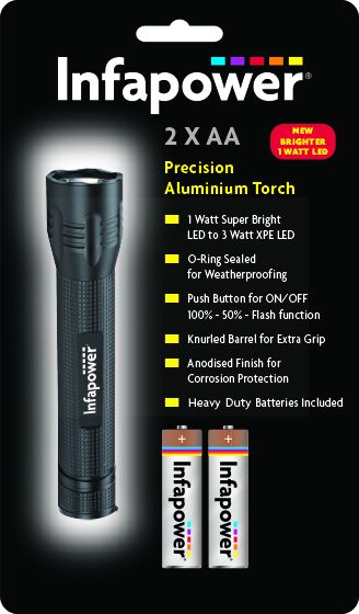 Infapower 2 x AA Precision Aluminium Torch - 1W
