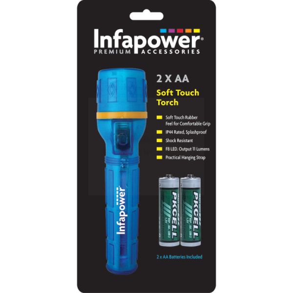 Infapower 2 x AA Soft Touch Torch - 11 Lumens