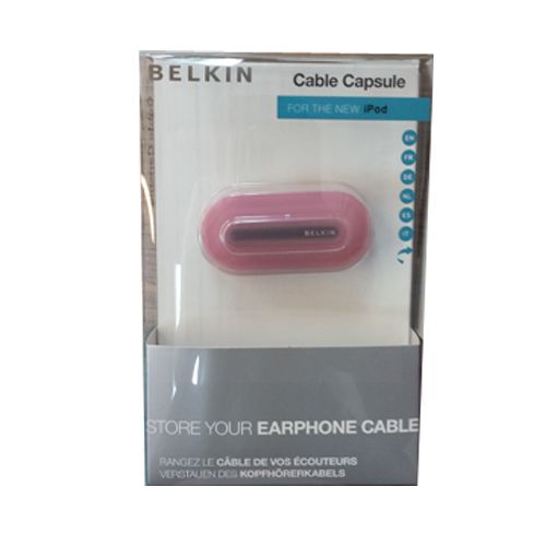 Belkin Ipod/Mp3/Smart Phone Earbud Clip Headphone Capsule Management - Pink