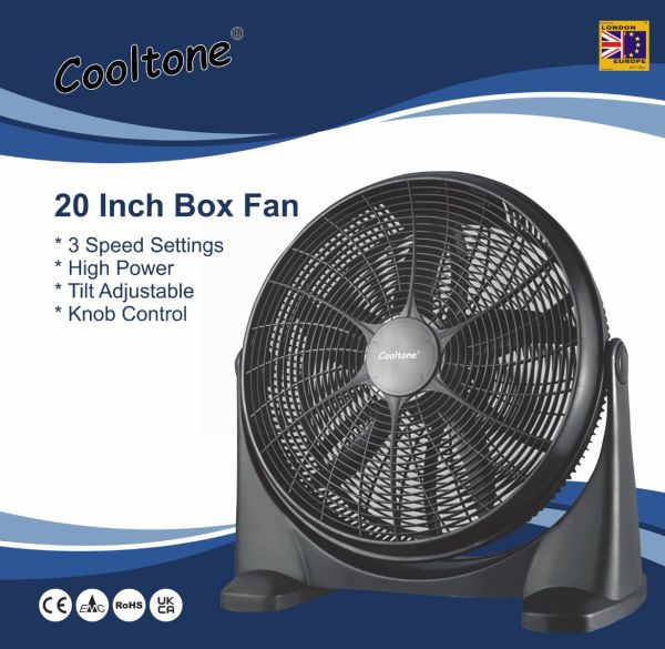 20" PLASTIC BOX FAN 3 SPEED
