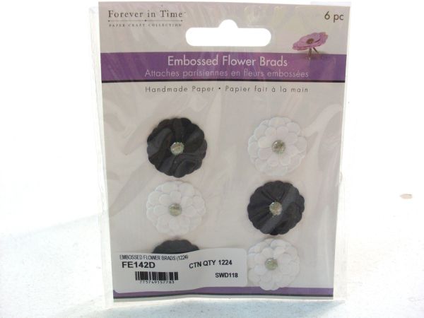 EMBOSSED FLOWER BRADS