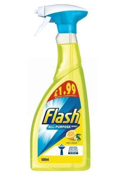 Flash All Purpose Cleaner Spray - Crisp Lemons - 500Ml - Price Marked £1.99