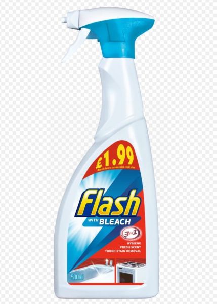 Flash 3-in-1 Cleaner Spray with Bleach - 500Ml - Price Marked £1.99