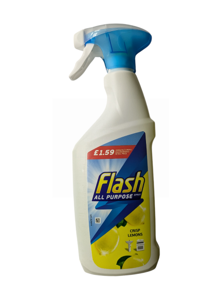 FLASH ALL PURPOSE SPRAY - CRISP LEMON - 469ML - PRICE MARKED £1.59