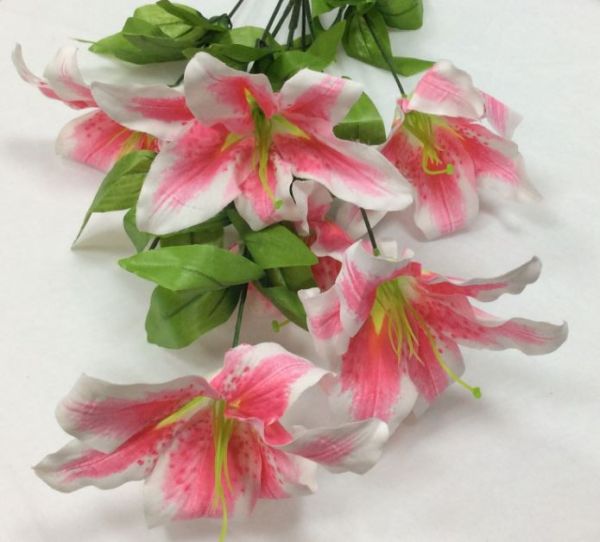 Artificial Silk Flowers - Stargazer Lilly  - Not Assembled Colours May Vary - Without Flowers - No Return