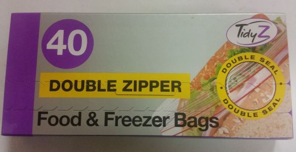 Tidyz Double Zipper Food And Freezer Bags - Pack Of 40