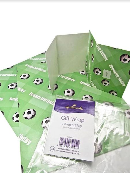 Hallmark Football Gift Wrapping Papers & Tags - Pack of 2 - 50cm X 70cm 