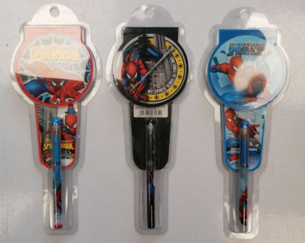 Spider Man Fountain Pen with Note Pad - Assorted Colours & Design