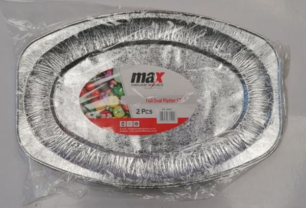 Max House Wares Foil Oval Platter - 17" - Pack of 2