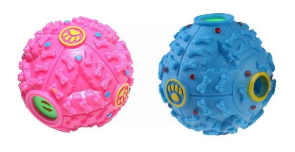 Pet Touch Dog Giggle Treat Ball - Blue/Pink