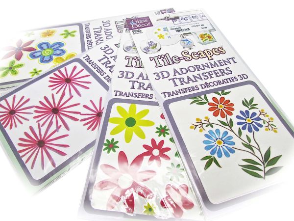 3D GLASS DECOR TRANSFERS FLOWER