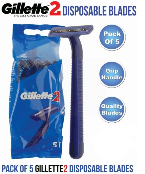 Gillette 2 Disposable Razors - Pack Of 5