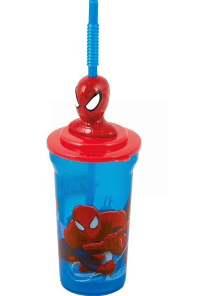 Marvel Ultimate Spider Man 3D Tumbler Glass with Figure for Kids