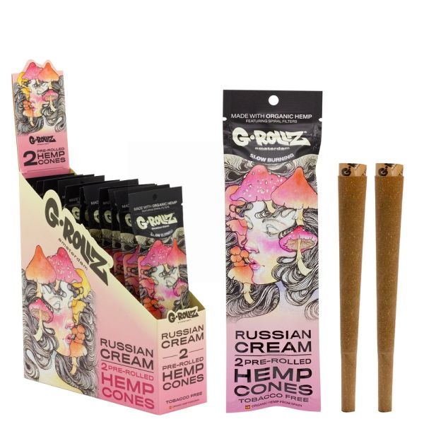 G-ROLLZ KING SIZE 2 HEMP CONES - RUSSIAN CREAM - PACK OF 12