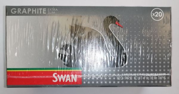 Swan Graphite Extra Slim Pre Cut Filter Tips - Box of 20 Packs