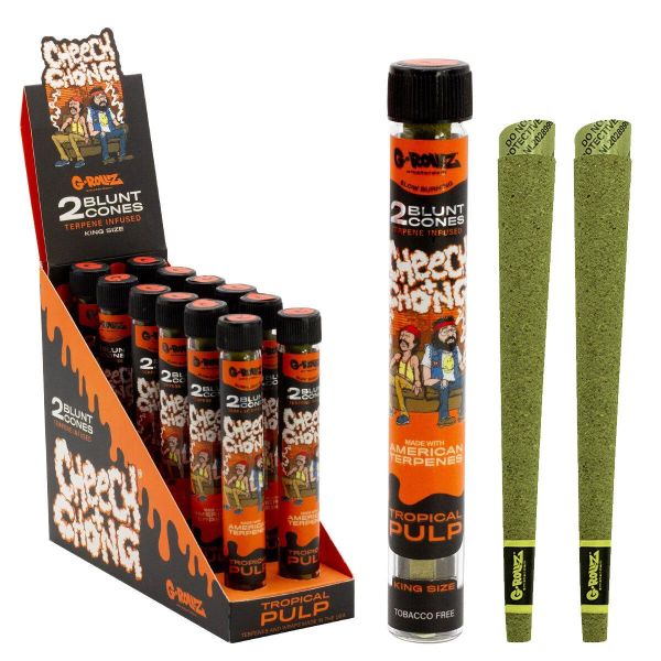 G-ROLLZ KING SIZE 2 BLUNT CONES - CHEECH + CHONG - TROPICAL PULP - PACK OF 12