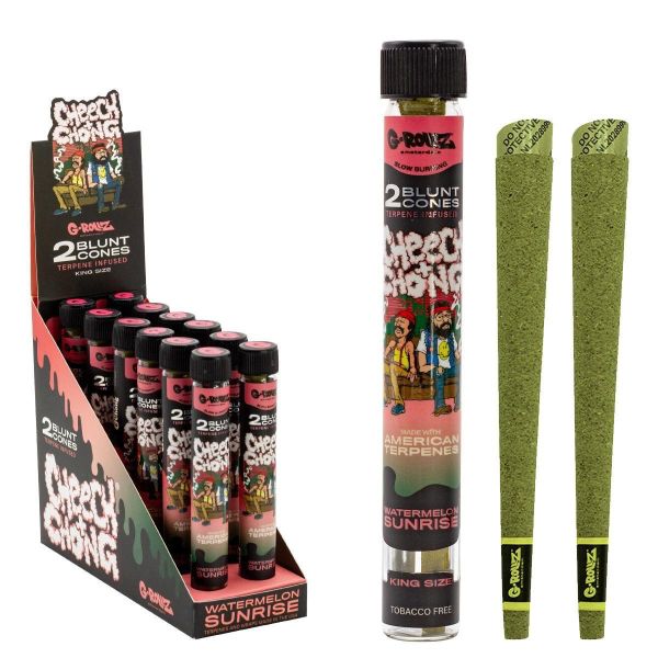 G-ROLLZ KING SIZE 2 BLUNT CONES - TERPENE INFUSED - CHEECH + CHONG - WATERMELON SUNRISE - PACK OF 12