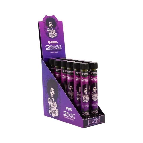 G-ROLLZ KING SIZE 2 BLUNT CONES - TERPENE INFUSED - PURPLE HAZE - PACK OF 12