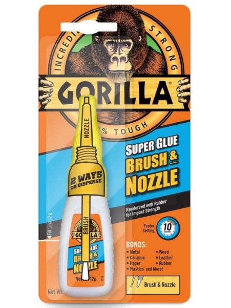 Gorilla All Purpose Super Glue with Brush & Nozzle - 10 Grams  