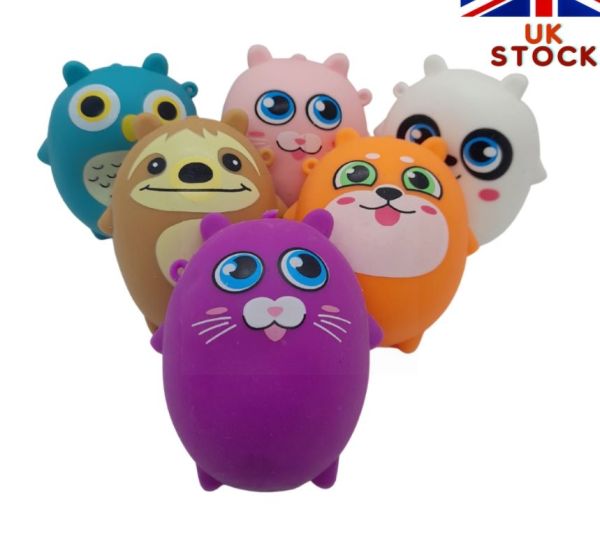 Animals Sensory Squishy Toy - Assorted Shapes and Colours - 8cm x 7cm