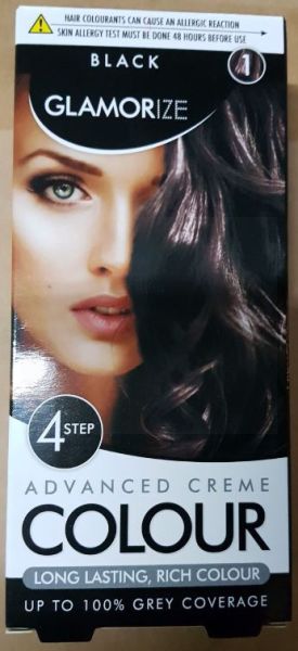 Glamorize Advanced Creme Colour Permanent Hair Dye - Shade 1 - Black