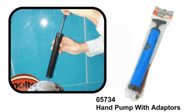 Ball Hand Pump For Inflatable Balls - Air Inflator - With Adapters
