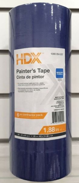 HDX Painter/Masking Tape - Blue - 1.88in X 60yds - Pack of 6