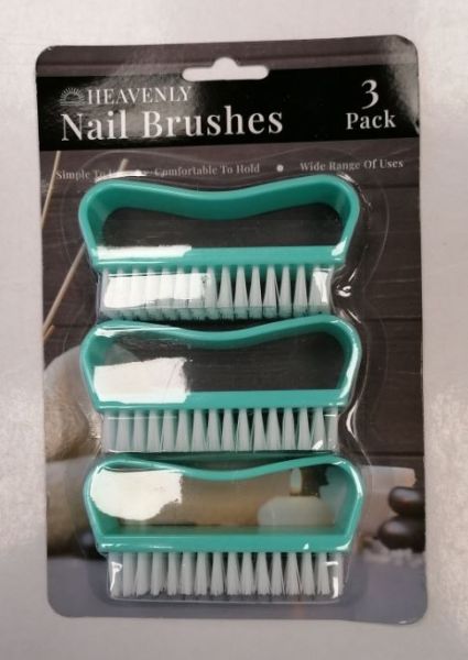Heavenly Nail Brushes - Green - Pack of 3