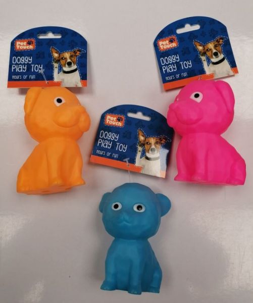 Pet Touch Squeaky Cat / Dog Doggy Play Toy - Assorted Designs - 13 x 10cm 