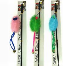Pet Touch - Cat Play Pole Toy With Mouse - 46Cm Length - Colours May Vary