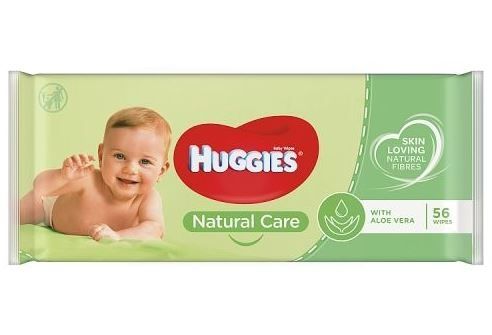 Huggies Baby Wipes - Natural Care - Aloe Vera - Phenoxyethanol And Paraben Free - Pack of 56