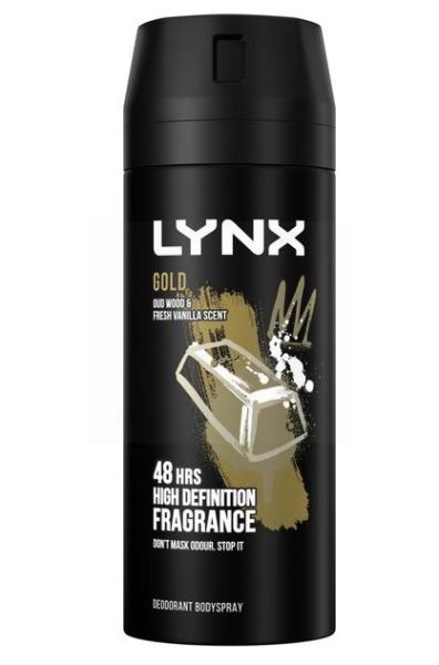 Lynx Deodorant & Body Spray - 48 Hour High Definition Fragrance - Gold - 150ml