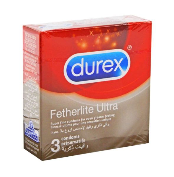 Durex Fetherlite Ultra Super Fine Condoms - Pack Of 3 - Exp: 09/26