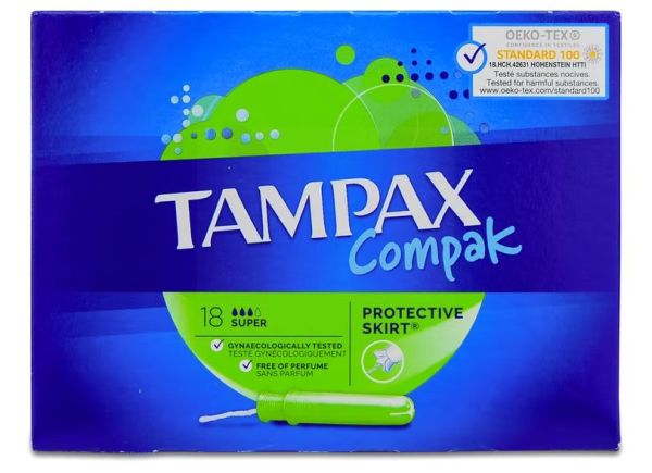Tampax Compak - Super - Pack of 18 - Exp: 11/25