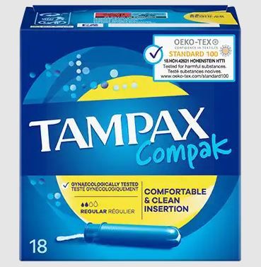 Tampax Compak - Regular - Pack of 18 - Exp: 11/26