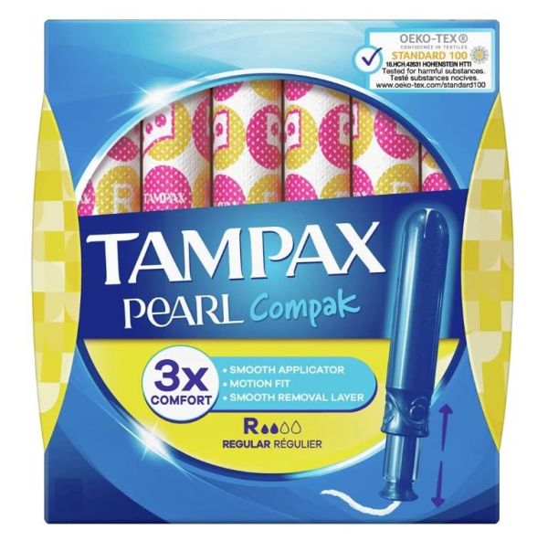 Tampax Pearl Compak - Regular - 3X Comfort - Pack of 18 - Exp: 01/27