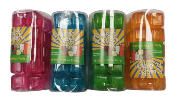 Reusable Ice Cubes for BBQs & Parties - Assorted Colours - Pack of 20 Cubes