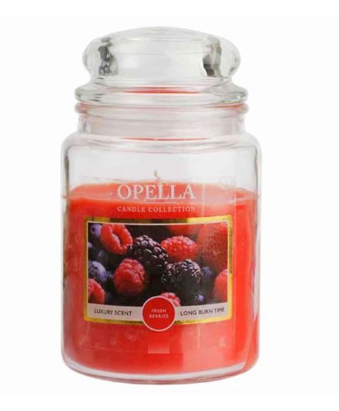 Opella Luxury Scent Glass Candle Collection - Large - Fresh Berries - 1Kg 