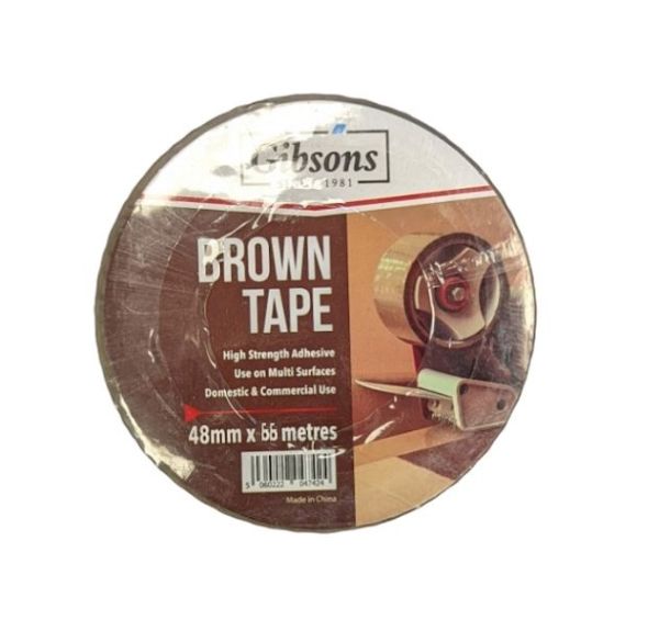 Gibsons High Strength Adhesive Brown Tape for Domestic & Commercial Use - 48mm x 50m