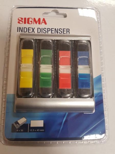 Quality Sigma Index Dispenser - Assorted Coloured Stickers