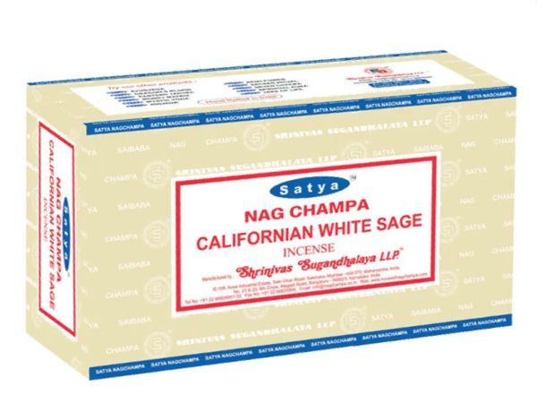 Satya Nag Champa Incense Sticks - Californian White Sage - 15 grams - Pack of 12 
