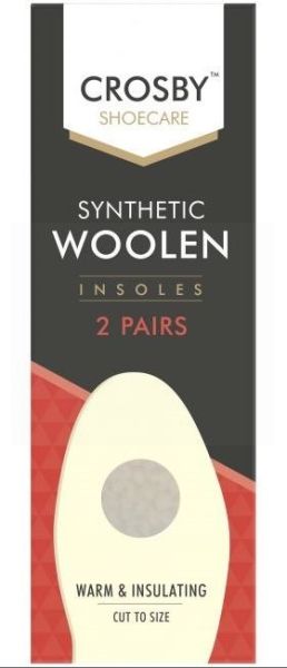 Crosby Shoe Care - Synthetic Woolen Insoles - Pack of 2 Pair